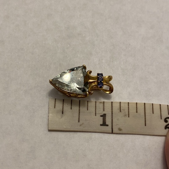 10k yellow gold, 5.43 Ct total weight Prasiolite slide pendant - Picture 15 of 16